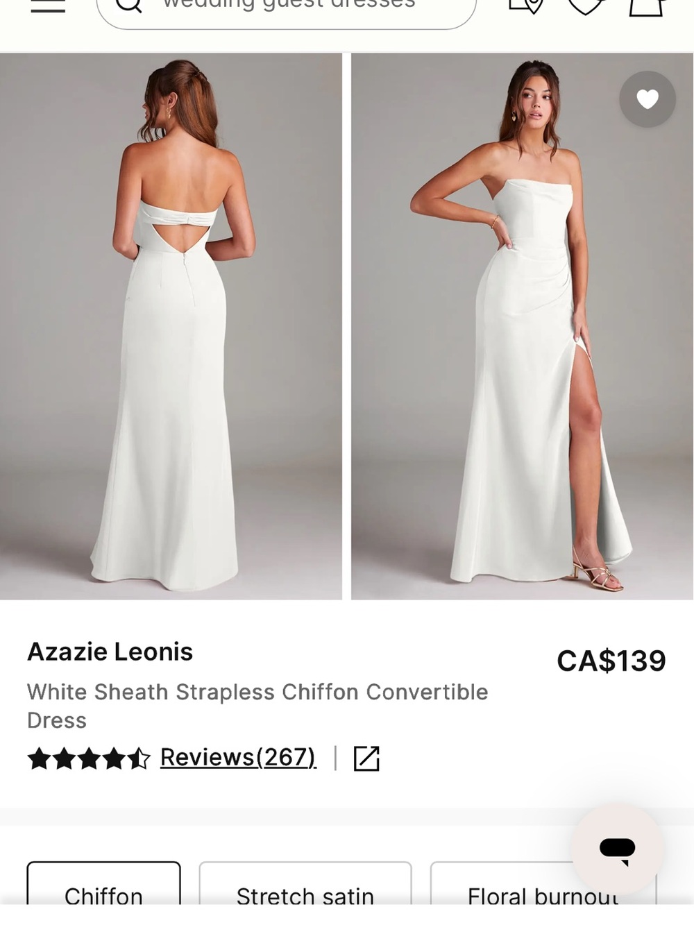 Azazie Leonis in white